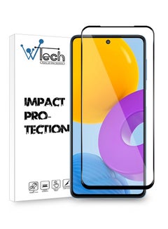 Buy 5D Full Glue Tempered Glass Screen Protector For Samsung Galaxy M52 Clear/Black in UAE