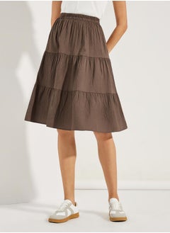 اشتري Textured Tiered Knee Length Skirt في السعودية