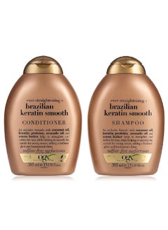 اشتري Ever Straightening With Brazilian Keratin Smooth Shampoo And Conditioner 385ml Pack of 2 في الامارات