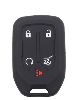 اشتري Key Protector Key Fob Case Silicone Smart Cover Protector with Metal Key Chain for Chevy Silverado and for GMC Sierra 2500HD 3500HD Remote Accessories Holder (5-Button Black) في السعودية