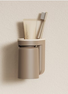 Buy Wall Mounted Toothbrush and Toothpaste Holder  Self Draining Design, Easy Installation, Space-Saving Toothbrush Holder Wall Mounted with Cup,2-in-1 Toothbrush Holders & Cups Set in Saudi Arabia