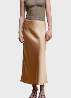 Buy High Waist Satin Skirt in UAE