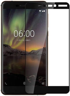 Buy Nokia 6 2018 Screen Protector 9H Hardness 3D Tempered Glass - Black in Egypt