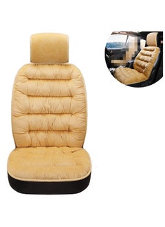 Buy Cushioned Car Seat Cover, Warm Short Plush Seat Cushion for Front Rear Pad, Soft Fuzzy Seat Protector for Winter, Auto Interior Women Men Accessories for Vehicles, SUV, Truck(Beige) in UAE