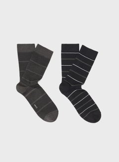 Buy 2 Pack Striped Crew Socks in UAE