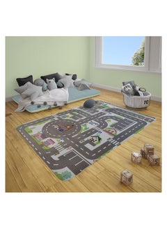 Buy Town City Road Traffic Floor Kids Play Mat Non-Slip Playmats Educational Map Rugs 150x200 cm in UAE