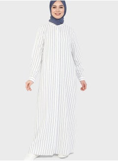 Buy Striped Knitted Abaya in UAE