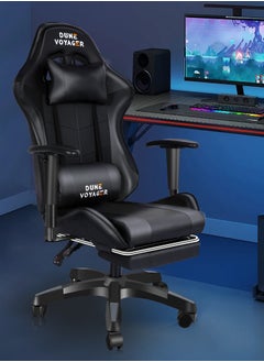 Buy Esports Video Gaming Chair Office Chair Computer Chair With Pedals, with 2D Adjustable Armrests, Memory Foam Seat, Adjustable Backrest (90°-135°), Lumbar and Head Pillow, 360-Degree Swivel, PU Leather for Gaming, Working, Relaxing in Saudi Arabia