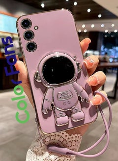 اشتري Mobile Phone Case for Samsung A14 4G/5G Electroplated Protective Case Gold-Purple في السعودية