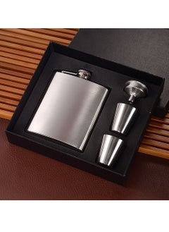 Buy Stainless Steel Hip Flask Bottle Set Silver in UAE