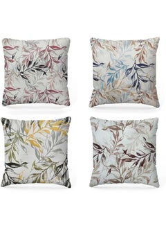 Buy Printed Linen Decorative Pillow Covers Pattern Design Set Of 4 Pcs in Egypt