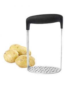 Buy Stainless Steel Potato Masher Potato Ricer With Large and Grip Handle Home Kitchen Vegetables Fruits 11.8X17.5Cm in UAE