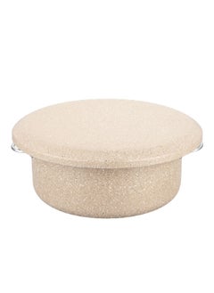 Buy Natural Force Non-Stick Marble Coating Casserole With Lid Cream 28 X 15 Cm Tata-2815/Cream in Saudi Arabia