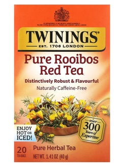 اشتري Pure Herbal Tea Pure Rooibos Red Tea Caffeine Free 20 Tea Bags 1.41 oz (40 g) في الامارات