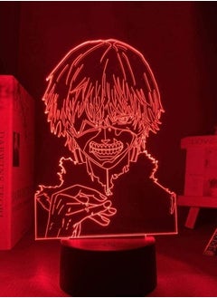 اشتري Multicolour 3D LED Illusion Lamp Night Light USB Anime Tokyo Ghost Ken Kaneki Bedroom Decoration Birthady Present Acrylic Tokyo Ghost 16 colors With Remote Control في الامارات