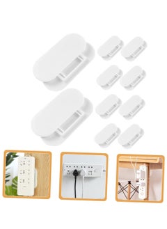 Buy Wall Mount Cable Holder 10 Pack Socket Fixed Sticker Wall Bracket Self-Adhesive Power Strip Holder Power Strip Holder Fixator Adhesive Power Strip Mount Power Strip Fixing Tool in UAE