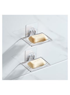 Buy Soap Dish Holder 2 Pack Self Adhesion Soap Box Stainless Steel Soap Tray For Home Kitchen Bathroom in Saudi Arabia