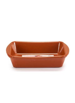 اشتري Brown Terracotta Deep Rectangular Plate 18 cm ,Spain في الامارات