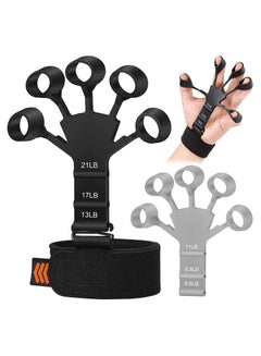 Buy 2 PCS Finger Strengthener, Hand Grip Strengthener - Adjustable Finger Exerciser and Finger Stretcher - Grip Strength Trainer for Hand Therapy, Rock Climbing - Relieve Pain for Arthritis, Carpal Tunnel in UAE