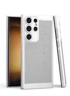 Buy Heat Dissipation Case with Built in Camera Lens Protector Slim Fit Breathable Cooling Anti Fingerprint Hard PC Back ShockproofCover For Samsung Galaxy S24Ultra (White) in Egypt