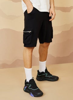 Buy Solid Oversized Short with Cargo Pocket Detail in Saudi Arabia