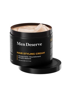 Buy Men Deserve - Hair Styling Cream (100g) | Provides Strong Hold & Nourishment | Paraben & Sulphate Free | Non-Greasy Hair Cream for Men With Coconut Oil & Keratin | Hair Cream for Dry and Frizzy Hair in UAE