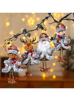 Buy 4 Pack Plush Christmas Tree Ornaments Santa, Snowman, and Reindeer Designs Christmas Tree Decoration for Christmas Tree Hanging Party Ornaments in UAE