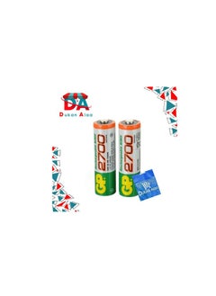 اشتري Rechargeable  AA Batteries - 2700mah - 2 Pcs + Gift Bag Dukan Alaa في مصر