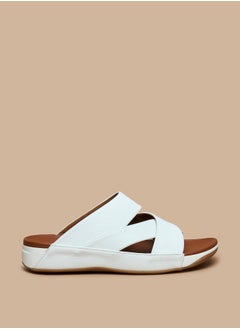 Buy Men's Textured Slip-On Cross Strap Sandals in Saudi Arabia