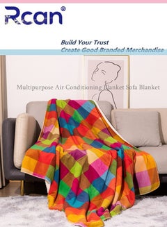 Buy Flannel Sofa Blanket Plaid Decoration Thickened Double-Sided Chair Blanket Soft Warm Knee Blanket Shawl Suitable for Sofa Chair Carpet Bed Indoor Outdoor Camping in Saudi Arabia