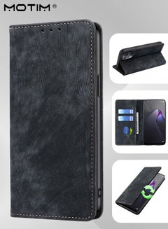 Buy Flip Leather Case for Oppo Reno 8 Pro with Kickstand Shockproof Wallet Phone Protective Case Slim Thin Cover in UAE