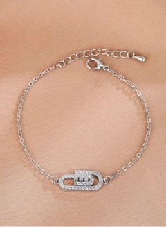 Buy Elegant Silver Plated Cubic Zircon Bracelet For Women in Saudi Arabia