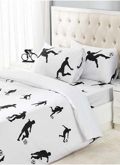 اشتري Silhouette Queen-Sized Duvet Cover Set, White - 200x200 cm في الامارات