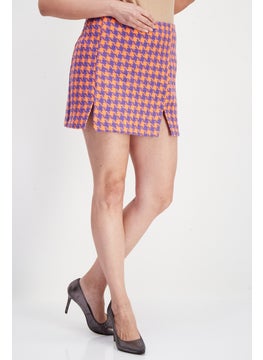 اشتري Women Pull On Textured Casual Mini Skirts, Orange Combo في الامارات