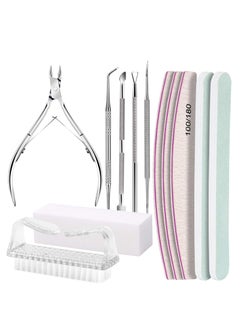 اشتري Pedicure Kit Hand Foot Manicure Care Set，Nail Files 100/180, Nail Buffer Block, Cuticle Nippers, Cuticle Pusher, Cuticle Trimmer,Nail Tools في السعودية