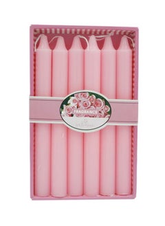 اشتري 6-Piece Scented Rose Candle Pink 20centimeter في الامارات