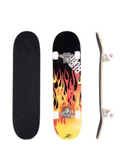 اشتري Skateboard - Skateboards for Beginners 80 x 20cm Complete Standard Skateboard for Girls and Boys, 7 Layer Maple Double Kick Concave Skateboard for Kids and Adults في السعودية