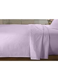 اشتري Cotton Home Super Soft Bed Fitted 220x160Cm/87x63Inch, Twin Size High Quality Polyester Mattress Cover - Extra Soft - Easy Fit Highly Breathable Bedding & Linen Cover Light Purple في الامارات