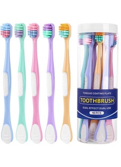 Buy Soft Toothbrush with Tongue Scraper Cleaner 10 Pack Extra Soft Toothbrush Scraper for Sensitive Gums and Teeth for all Ages in Saudi Arabia