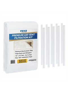 Buy Premium Air Vent Filters for Home & AC - 72"" x 16"" Electrostatic Media Kit with 120"" Installation Tape - Versatile Customizable Vent Filter Roll for Allergies (30+ Filters per Roll) in UAE