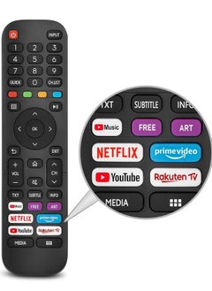 Buy New Replacement Remote Control,Universal Remote Control Compatible with Hisense-VIDAA-TV-Remote,Upgraded Infrared Remote Control EN2G30H,with Netflix, Prime Video, Heavy Duty in UAE