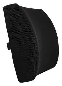 Buy Memory Foam Cotton Lumbar Support Back Cushion Adjustable Straps Black in UAE