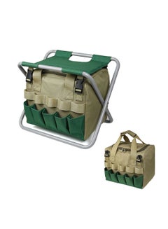 اشتري COOLBABY Outdoor Dual use Garden Tools Folding Stool Portable Garden Kit Chair with Detachable Storage Bag في الامارات