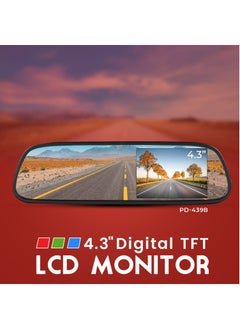 اشتري New Spider Plus Car Rear View Mirror Digital TFT LCD Color Monitor - 4.3" PAL/NTSC Compatible, Auto  When Reversing-PD-439B في السعودية