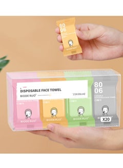 Buy 20Pcs Disposable Compressed Towels, Pure Cotton Thickened Face Towel, Soft Convenient Durable Absorbent Towel, Portable Washcloth for Camping Travel Hotel Outdoor in UAE