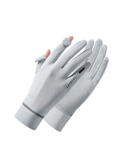 Buy Summer Touchscreen Driving Gloves with UV Protection Non-Slip for Light Outdoor Activities Like Driving, Relaxing and Walking in Open Air Silver in Saudi Arabia