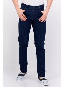 Buy Men Regular Fit Wash Stretchable Denim, Navy in UAE