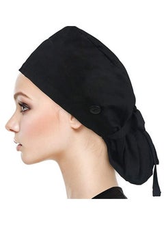 Buy Working Cap with Buttons and Sweatband Adjustable, Cotton Working Hats with Adjustable Ponytail Pack, Head Covers Shower Caps, Sweatband Ribbon Tie Back Hats for Long Hair Women in Saudi Arabia