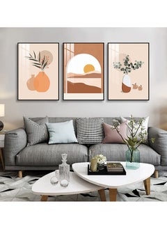 اشتري 3PCS Wall Art Bright Style Minimalist Decor Modern Abstract Canvas Prints Poster Picture Framed Paintings Decorations في الامارات