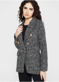 Buy Double Breasted Textured Blazer in UAE